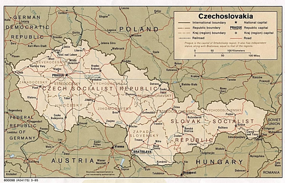 mapa Czechosłowacja 1918