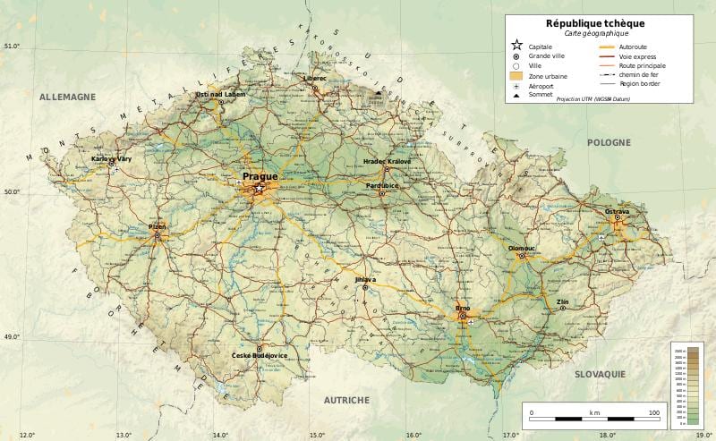 Geografia Czech na mapie