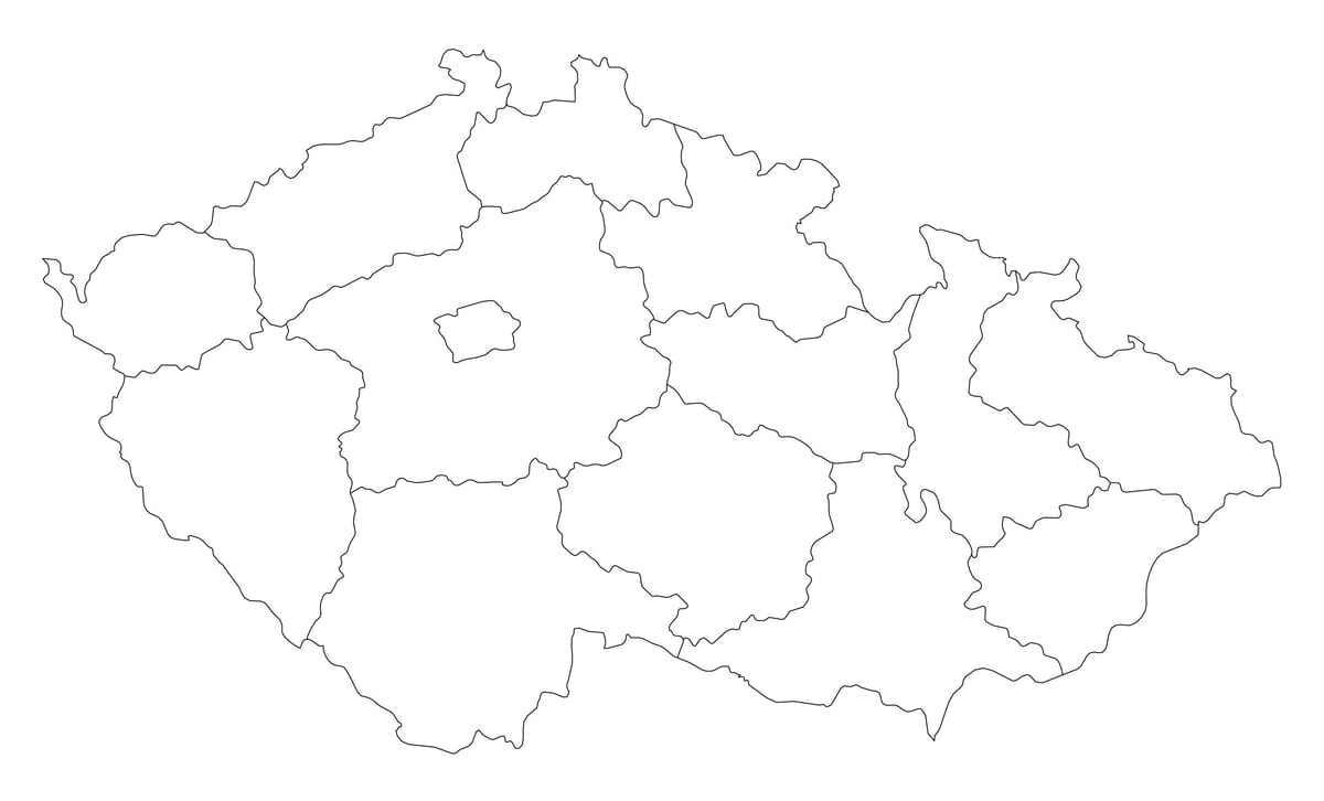 Czechy mapa wektor