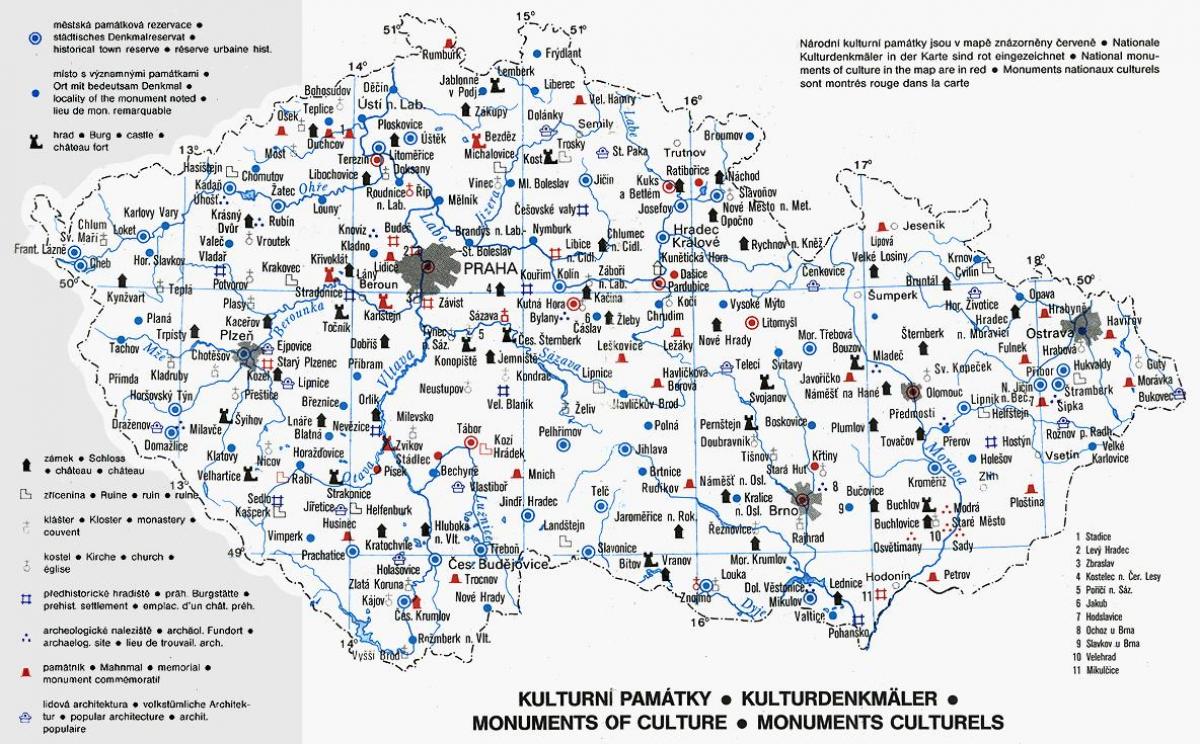 Zabytki Czech na mapie