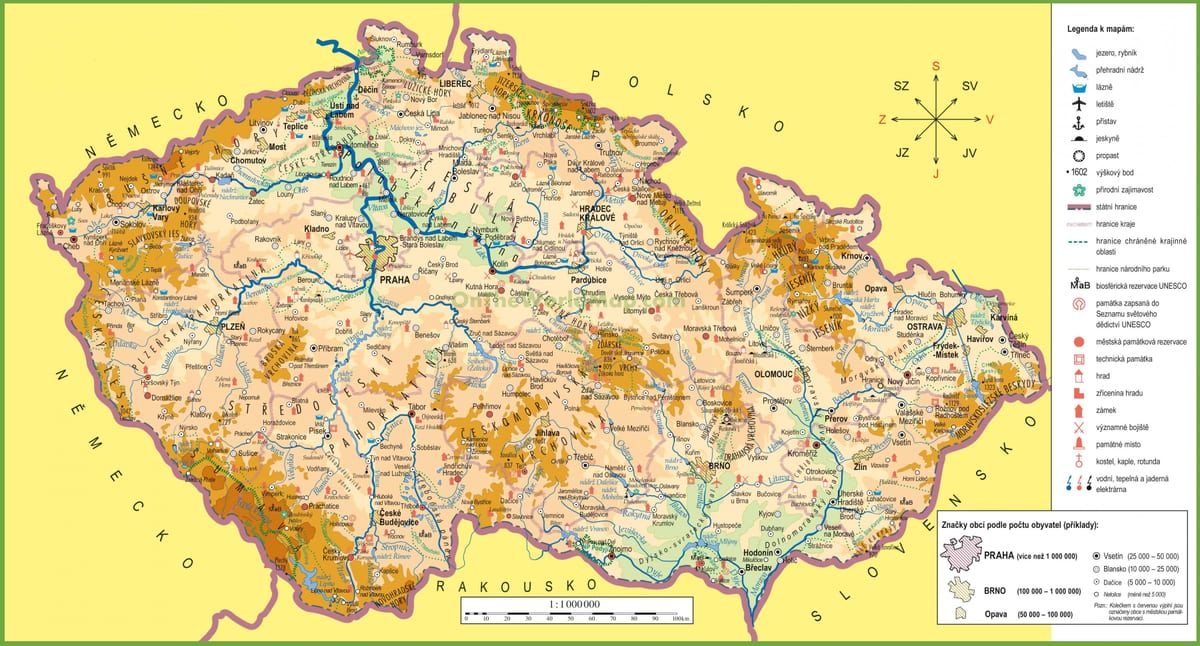 mapa Czech