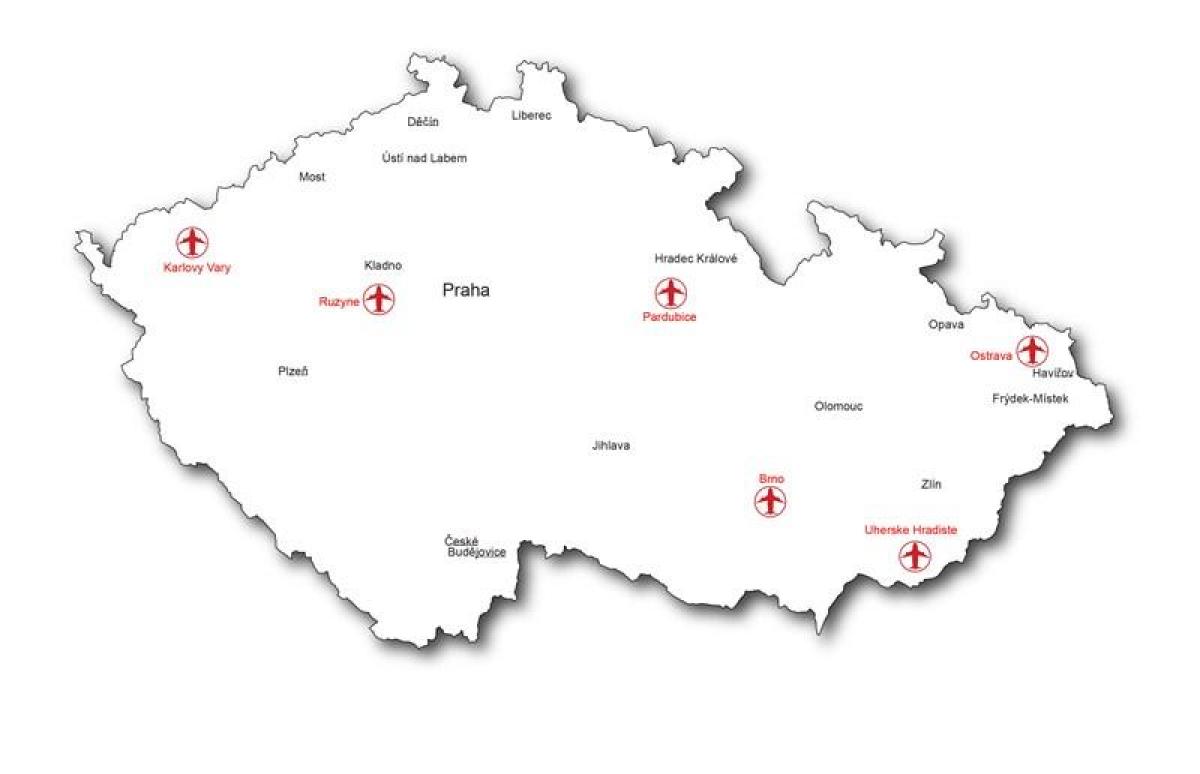 Lotniska Czech na mapie