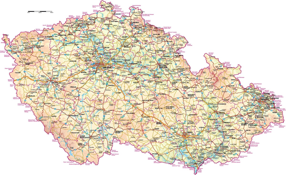 mapa Czech
