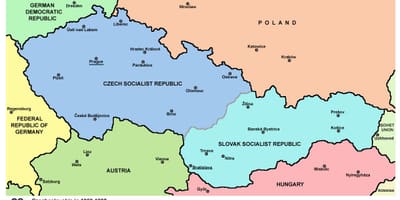 Mapa Czechosłowacji