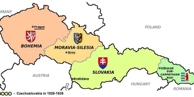 Mapa Czechosłowacji 1938
