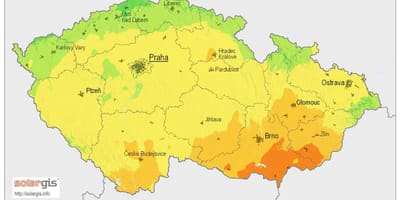 Czech światło słoneczne mapie