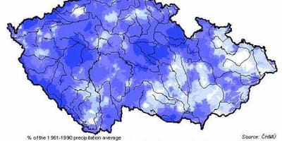 Deszcz Czech na mapie