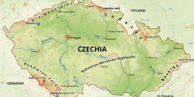 Góry w Czechach na mapie