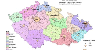 Gminy Czech na mapie