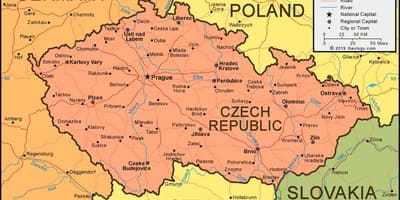 Mapa Czech i krajów sąsiednich