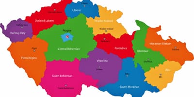 Regiony Czech na mapie