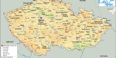 Miasta w Czechach na mapie