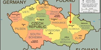 Mapa ołomuniec, Republika czeska