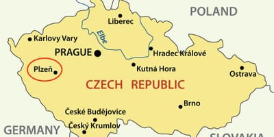 Pilzno Czechy mapie