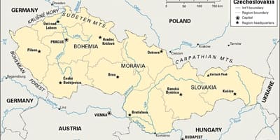 Mapa stara Czechosłowacja